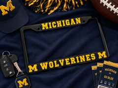 Michigan Wolverines License Plate Frame Cover – Black – EliteAuto3K