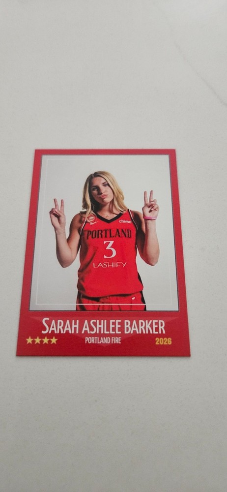 SARAH ASHLEE BARKER 2026 PORTLAND FIRE CARD # 3 WNBA