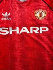 Genuine Manchester United 1990-92 Home Shirt M Adidas Trefoil Sharp Vintage
