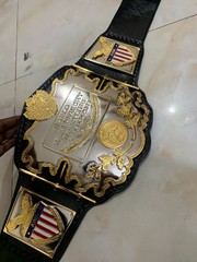 Awa Lawler heavyweight championship belt,4mm Zinc ,Dual plated, Leather strap