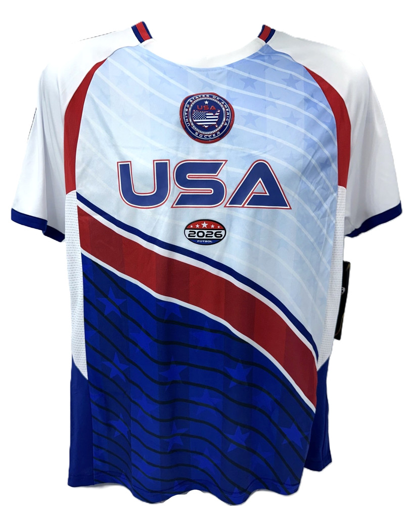 $85 World Cup Men&rsquo;s 2026 USA Futbol Jersey – White/Blue/Red – Large – New Tags