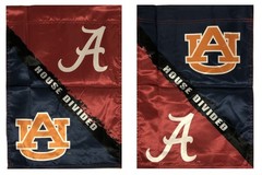Alabama and Auburn House Divided Garden Flag 2 Sided Rivalry NWT Licensed