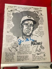 JIM MALONEY Cincinnati Reds SIGNED Autograph Print Photo 11×17 Bob Parker w/ COA