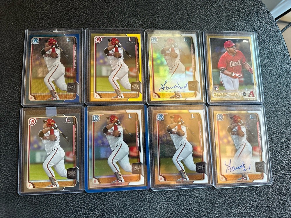 YASMANY TOMAS 2015 1st BOWMAN CHROME REFRACTOR 8 Card LOT RC AUTOs