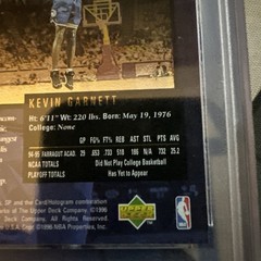 KEVIN GARNETT PRO 9 1995-96 SP CHAMPIONSHIP #62 ROOKIE RC TIMBERWOLVES 4958
