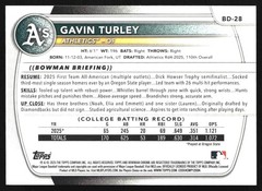 Gavin Turley 2025 Bowman Draft #BD-28 Sky Blue Border SN #/499