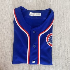 Chicago Cubbs Navy and Red Baseball Jersey Men&rsquo;s / Junior Size 14-16
