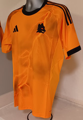 Adidas AS Roma 2025/26 Men&rsquo;s Away Jersey XL Orange Black NEW