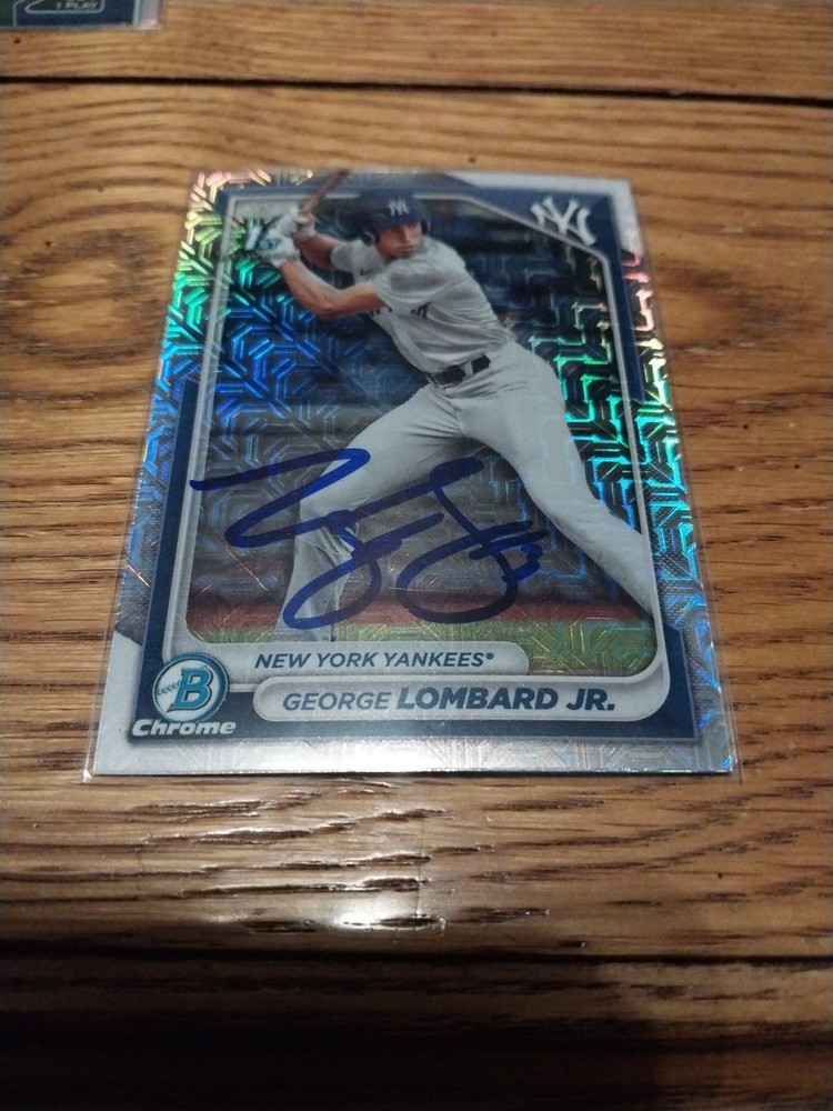 George Lombard Jr Signed 2024 Bowman Chrome Mega Mojo 1st Card IP Autograph