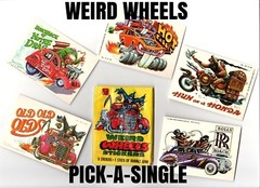 1980 Topps Weird Wheels « COMPLETE YOUR SET » -PICK-A-SINGLE- Sticker Cards