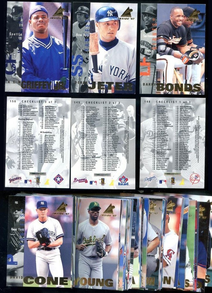 1997 PINNACLE INSIDE &rsquo;97 BASEBALL COMPLETE SET (1-150) Derek Jeter, Griffey Jr.