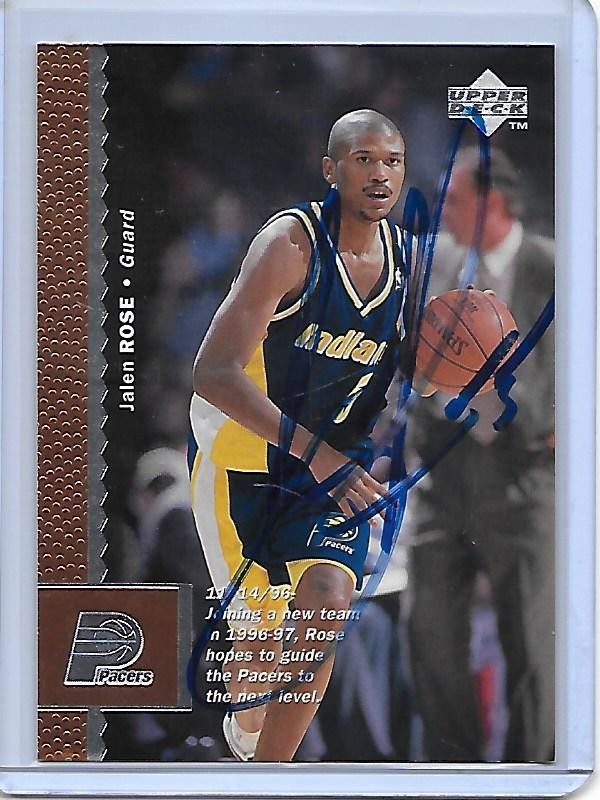 JALEN ROSE Basketball Card IP auto NBA Indiana Pacers 1996-97 Upper Deck
