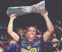 Umbro Inter Milan Ronaldo Nazario #10 1997/1998 Soccer Jersey XL Black/Gray Blue