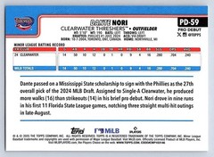 DANTE NORI THRESHERS 2025 TOPPS PRO DEBUT #PD-59