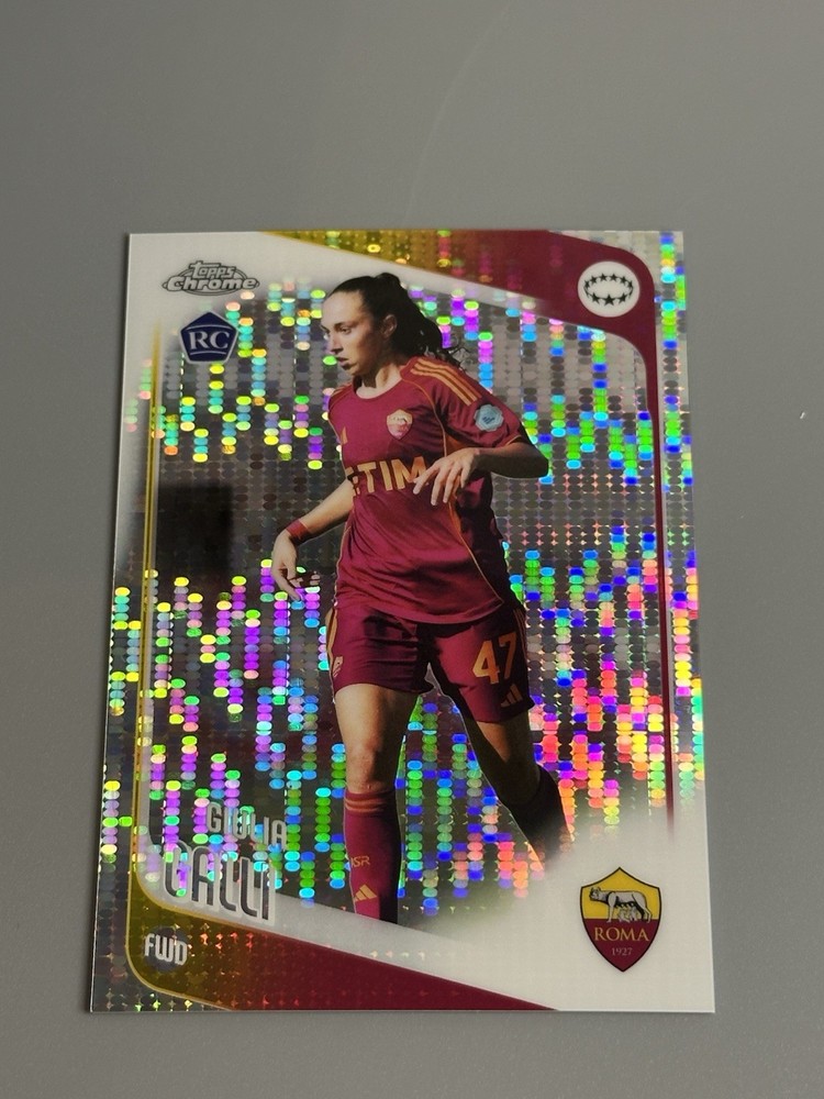 Giulia Galli 2025-26 Topps Chrome Women’s UEFA Pulsar Refractor Rookie #40 Roma