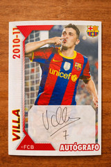 2010 2011 Panini FC Barcelona David Villa Auto Autografo #125 Mint