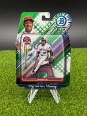 2024 Bowman Chrome- Bowman in Action Christian Moore #BIA-6 Green Refractor /99