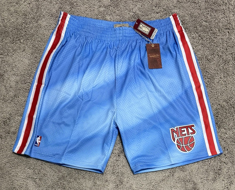 New Jersey Nets Mitchell & Ness Hardwood Classics Team Swingman Shorts Size 2XLB