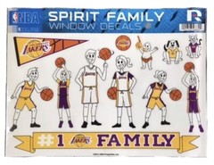 Los Angeles Lakers Spirit Family Decals NEW NBA car window – Set of 17 stickers!