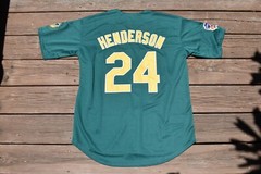New!! Rickey Henderson Oakland Athletics A&rsquo;s Green Baseball Jersey Men&rsquo;s XXL