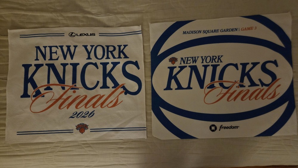 New York Knicks 2026 NBA Finals pair of Rally Towels, Games 3 & 4, MSG SGA New