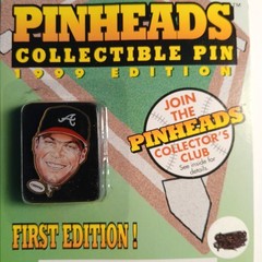 MLB Chipper Jones and Randy Johnson Pinheads Collectible Pins 1999 Edition.