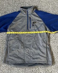 St. Louis Blues NHL G-III Men&rsquo;s Quarter-Zip Track Jacket Large Gray/Blue