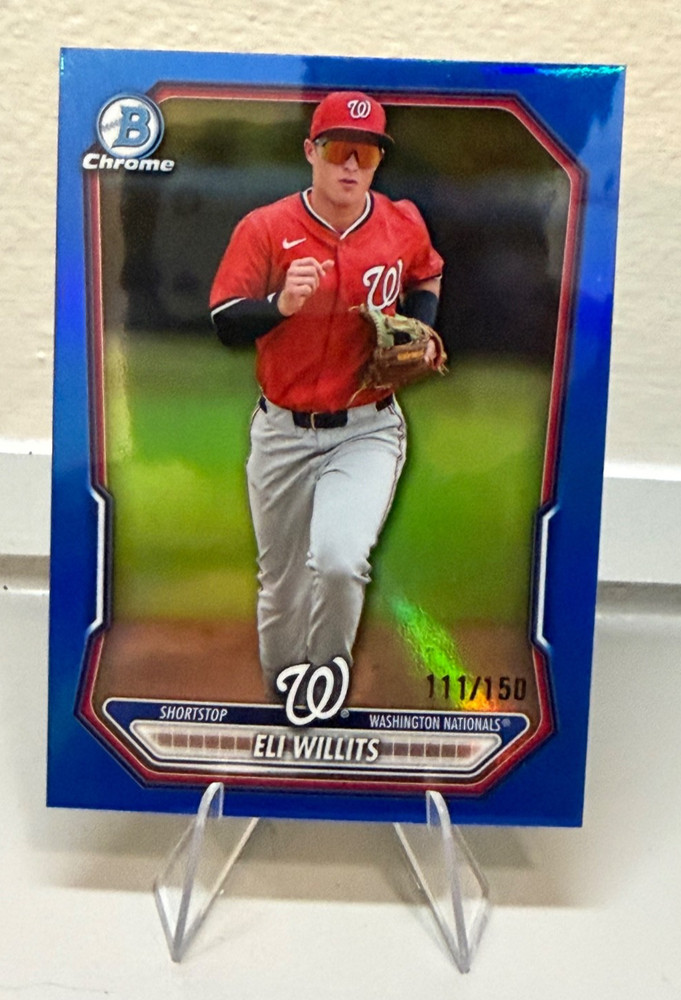 Eli Willits 2026 Bowman #BCP-95 Chrome Prospects Blue Refractor #/150