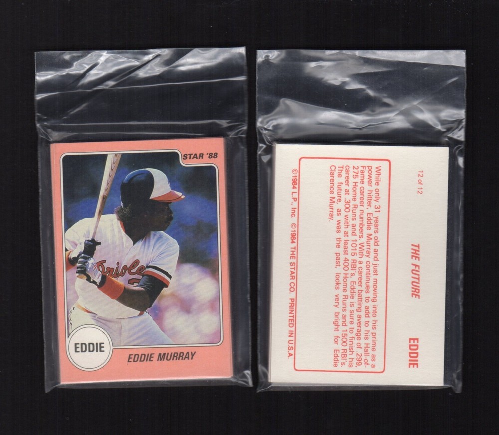 EDDIE MURRAY, Orioles ~ 12 card GLOSSY factory-sealed set ~ 1988 The Star Co
