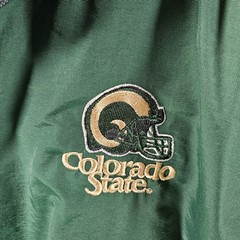 VTG Colorado State Rams Quarter Zip Mens XL Green Long Sleeve Pullover 2003 Y2K