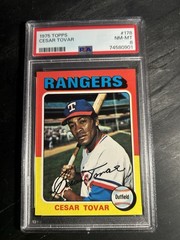1975 Topps #178 Cesar Tovar PSA 8 Texas Rangers