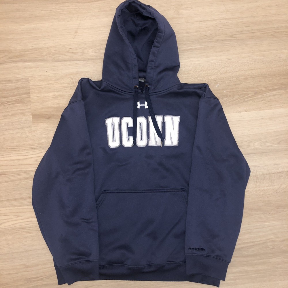 University Connecticut UCONN HUSKIES Pullover Hoodie Sweatshirt Blue Mens Large