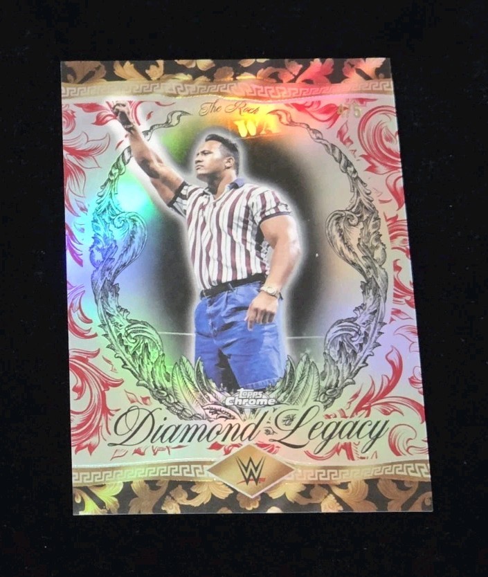 2026 Topps Chrome WWE THE ROCK DIAMOND LEGACY #RDL-3 RED REFRACTOR SSP /5