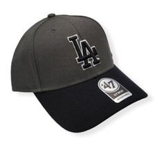 &rsquo;47 Los Angeles Dodgers MVP 2 Tone Charcoal White Outline Adjustable Strap Hat