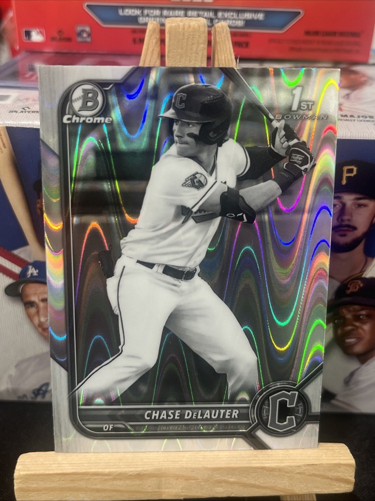 2022 Bowman Draft – Chrome Chase Delauter #BDC-49 B & W RayWave Refractor (RC)