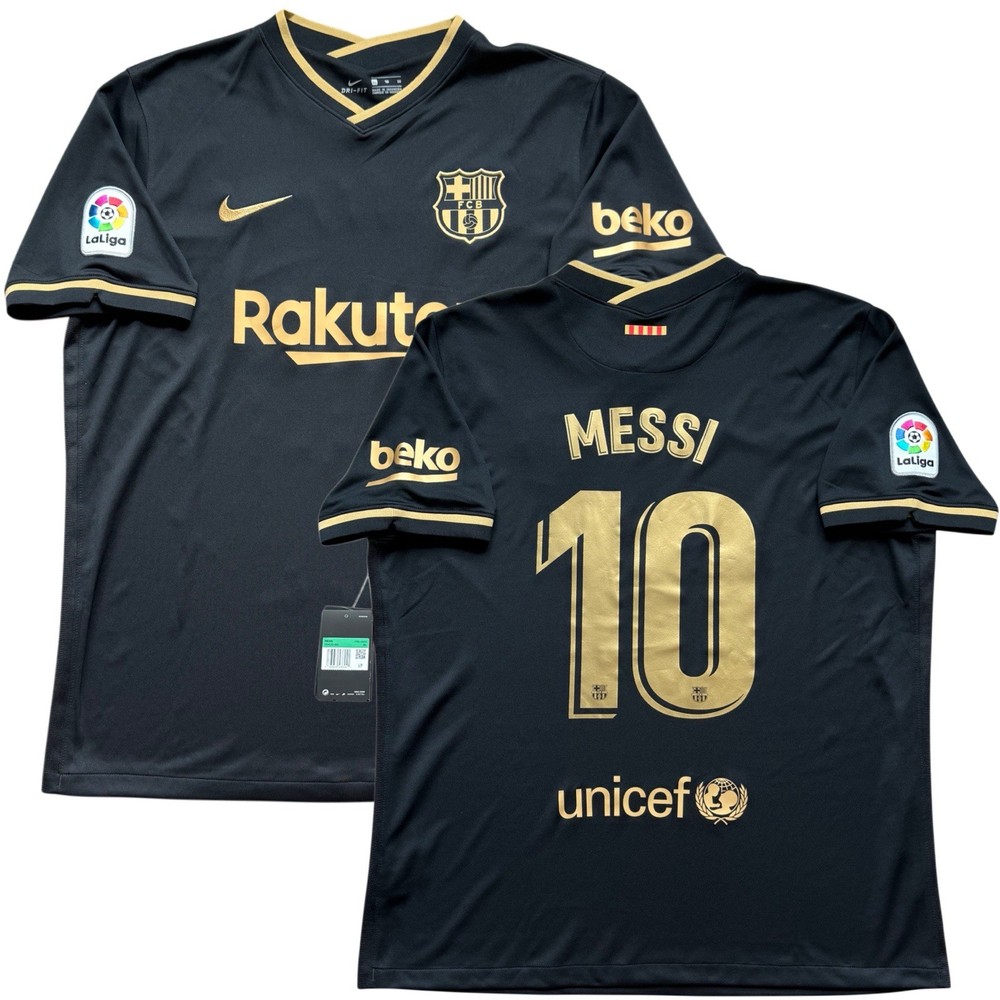 2020/21 Barcelona Away Jersey #10 Messi XL Nike Soccer La Liga farewell Black