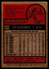 1975 Topps #375 Roy White- POOR