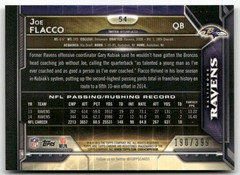 2015 Topps Chrome – Joe Flacco #54 BCA Pink Refractor /399