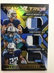 2018 Panini XR Derrick Henry Mariota Davis 3 Color Jersey Letter Patch 1/10