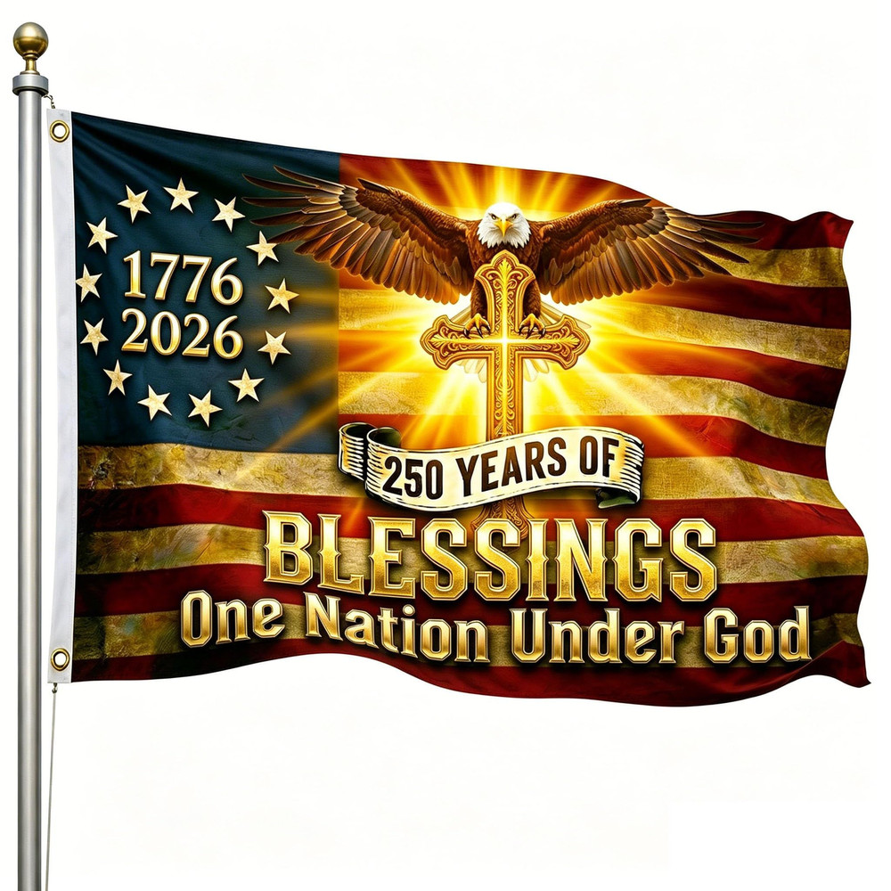 250 Anniversary USA Flag, Double Sided 3-Ply 3×5 36 inches x 60 inches, Black