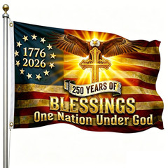 250 Anniversary USA Flag, Double Sided 3-Ply 3×5 36 inches x 60 inches, Black
