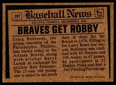 1974 Topps #23T Craig Robinson Traded – VG