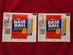 ⚾NICE! 2 LOT / Set of 1986 FLEER Baseball Wax Pack WRAPPERS Wrapper 4.3⚾