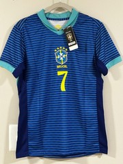 Brasil Vinicius Junior #7 Soccer Jersey Blue Unisex Adult