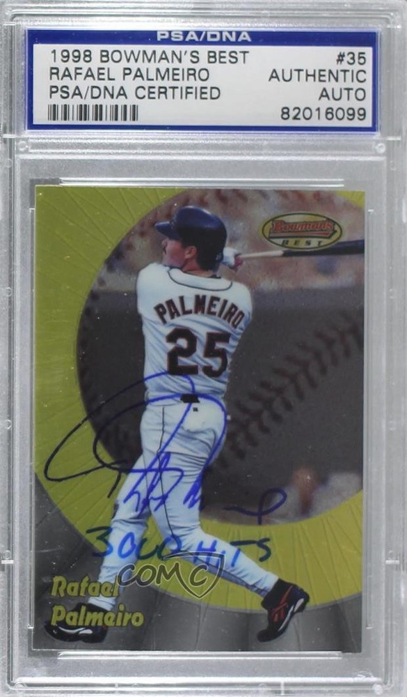 PSA/DNA 1998 Bowman&rsquo;s Best Rafael Palmeiro #35 Certified Authentic Auto 0lm