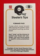 1982 PITTSBURGH STEELERS TERRY BRADSHAW Police Safety Football Card NFL HOF Vtg
