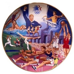 1984 Los Angeles Olympics Plate Limited Edition Collectors Fine Porcelain Sports