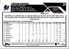 2023 Topps Baseball Cards Trevor Rogers Miami Marlins #29