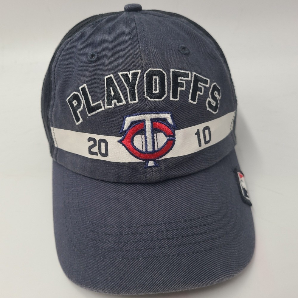 Minnesota Twins Hat Strapback 47 Brand Clean Up Blue Black MLB Playoffs 2010 Men