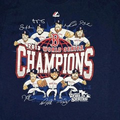 Majestic Boston Red Sox 2013 WORLD SERIES CHAMPIONS Cartoon Players T-Shirt 2XL